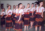 Group Dancing the 'Bumayah' a festival dance in the Mountain Province to celebrate a bountiful harvest